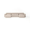 ECKSOFA Bouclé-Stoff 10 Sitzer Bornum U, Beige - Beige, Textil (386/70/155cm) - Meblito