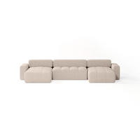 ECKSOFA Bouclé-Stoff 10 Sitzer Bornum U, Beige - Beige, Textil (386/70/155cm) - Meblito