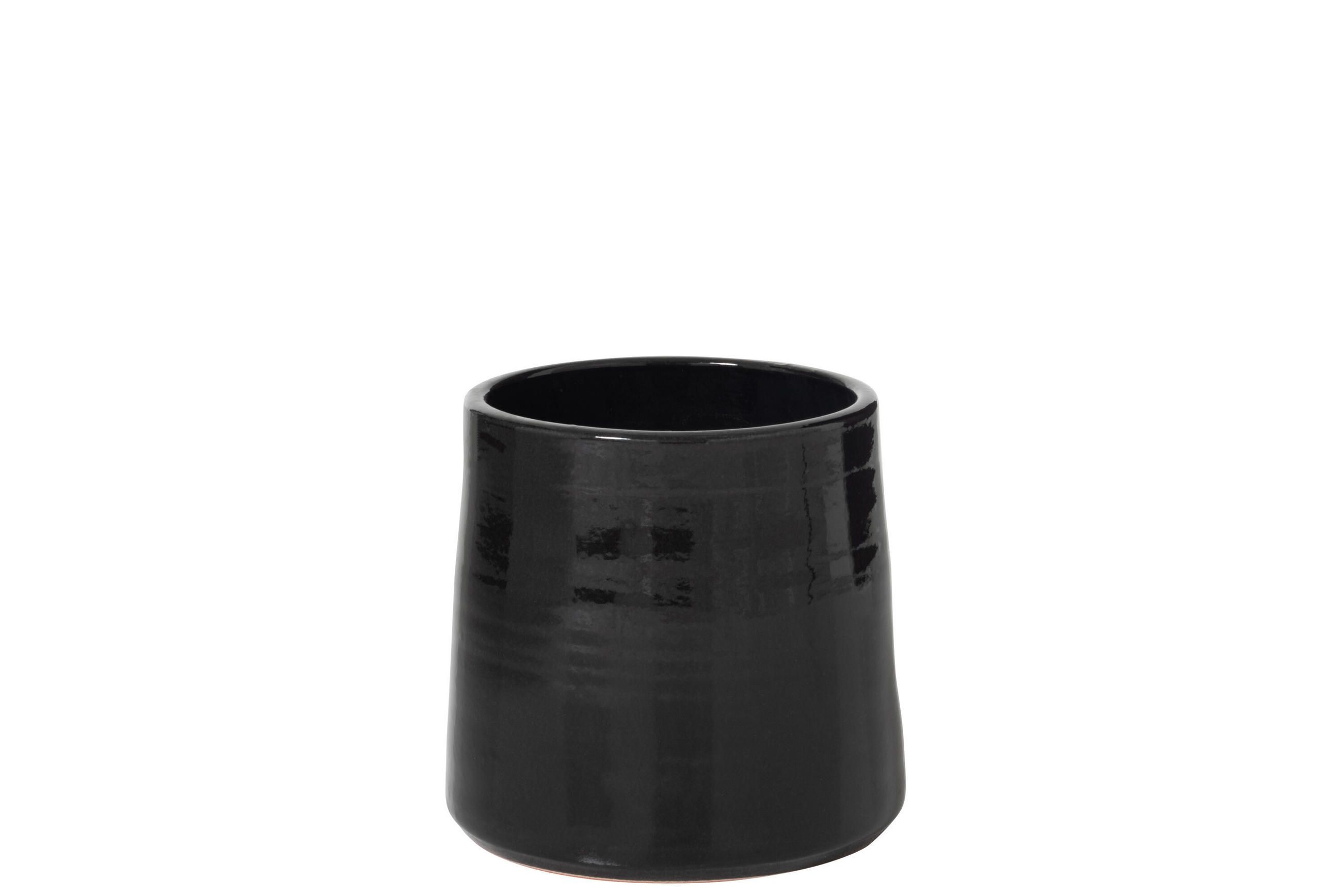 BLUMENTOPF RUND - Töpferei - Schwarz - M - Ø 23 cm - Schwarz, Keramik (23/21.5cm) - J-Line