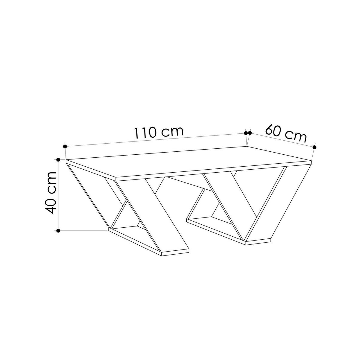 COUCHTISCH pipra weiss - Weiß, Holz (110/60/40cm) - Habitat Garten