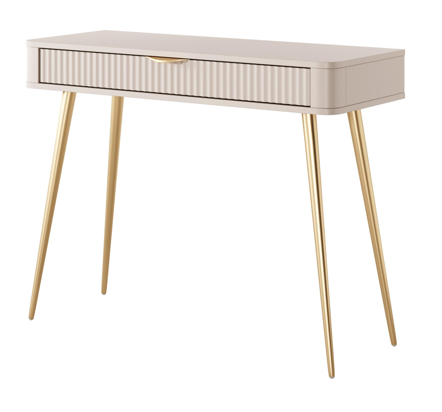 KONSOLE Beige Lena Goldene Beine - Beige, Holzwerkstoff (1/100/78cm) - Sepro Meble