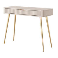 KONSOLE Beige Lena Goldene Beine - Beige, Holzwerkstoff (1/100/78cm) - Sepro Meble