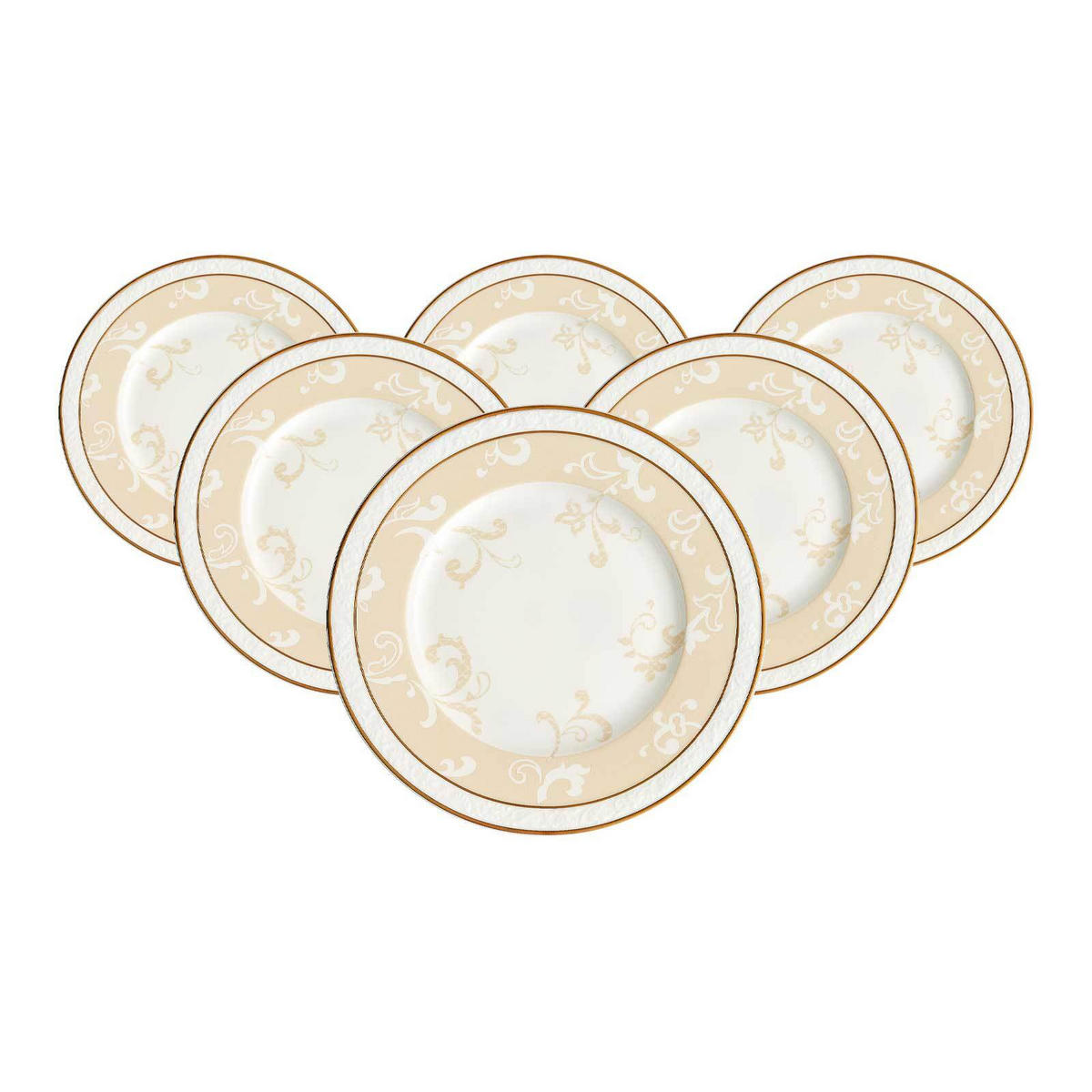 FRÜHSTÜCKSTELLER Ivoire weiß-gold ø 22,7 cm 6er Set - Goldfarben/Weiß, Keramik (22.7cm) - Villeroy & Boch