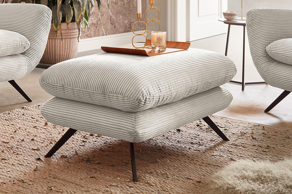 SITZGRUPPE CHARME Cremeweiß - Creme, Textil (200/94/95cm) - KAWOLA