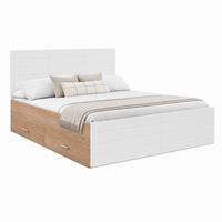 BETT mit 2 Schubladen 140x200 cm Massivholz/MDF Weiß/Eiche - Weiß, Holz (140/200cm) - Meubliv
