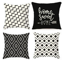 ZIERKISSENBEZÜGE 4er Set Schwarz 50 x 50 cm - Multicolor, Textil (50/50cm)