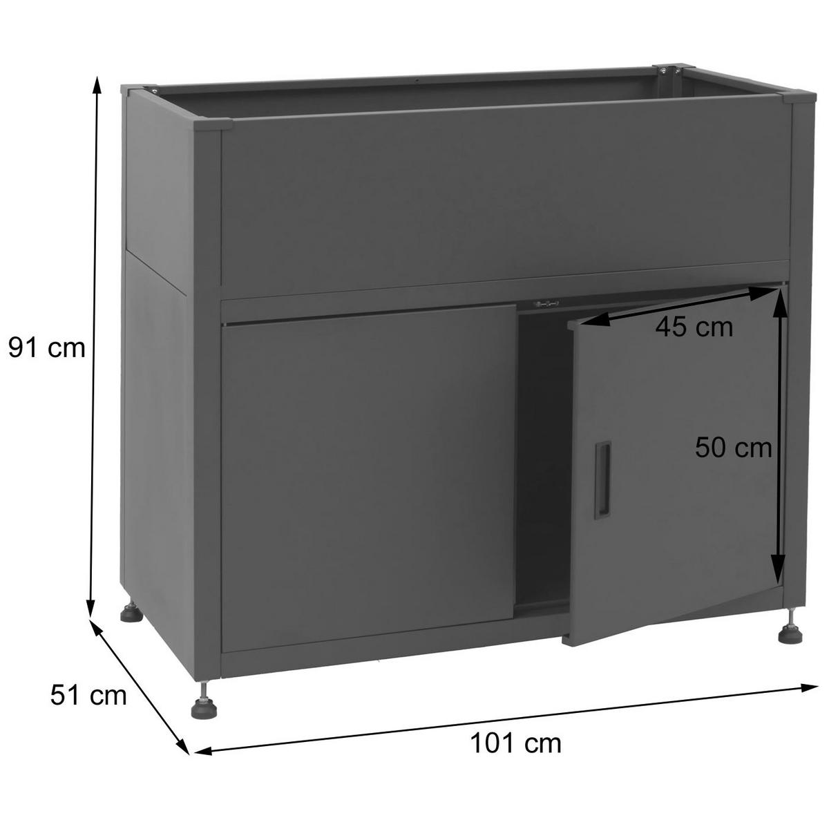 HOCHBEET Grau - Grau, Metall (101/91/51cm) - MCW
