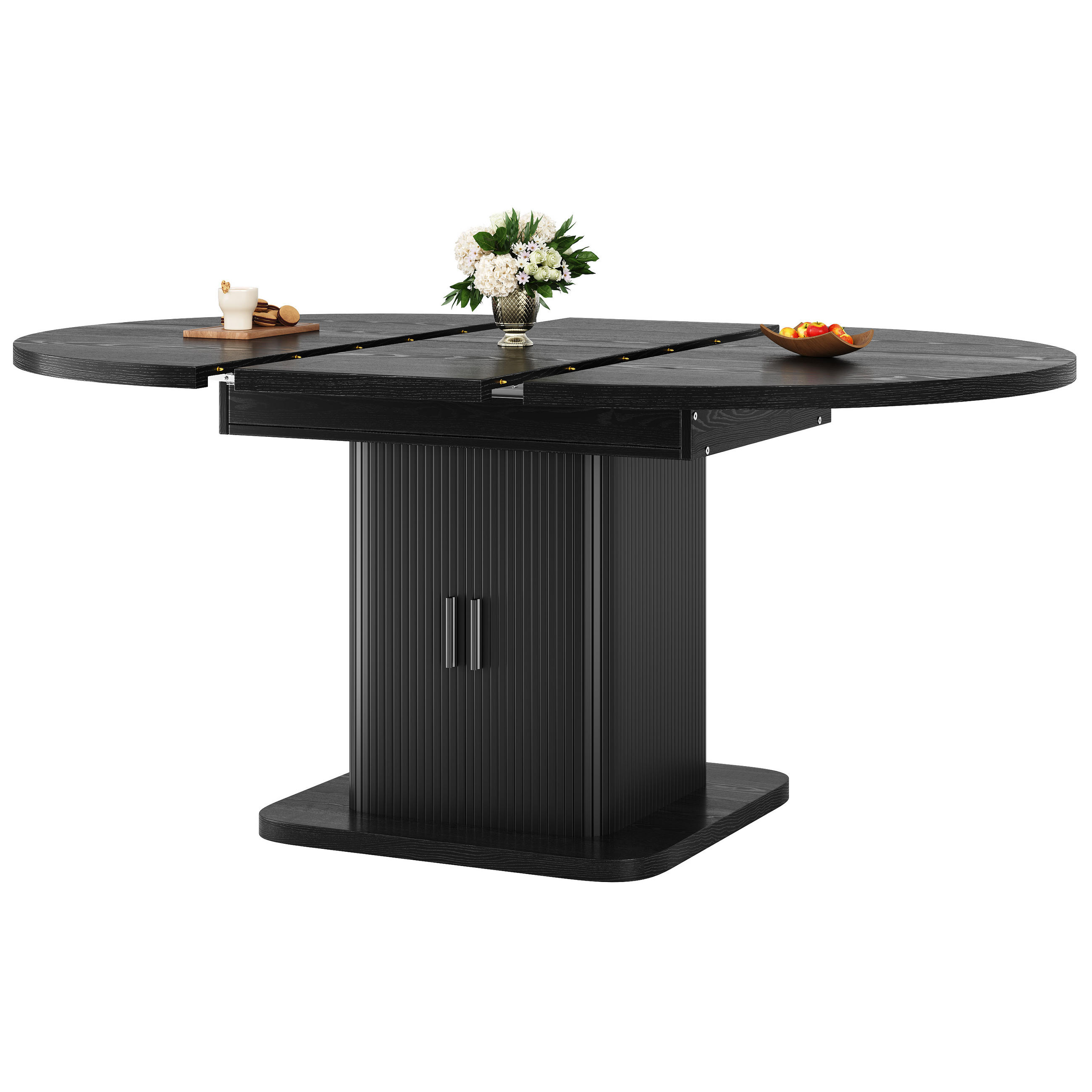 Luhomfu Esstisch Schwarz 110x75x110 cm