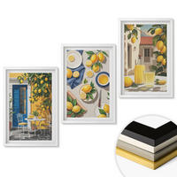WANDBILDER 3er-Set - 40x60 cm Weißer Rahmen - Zitronengarten mit Getränken - Weiß, Kunststoff (40/60cm) - ArtPrintCave