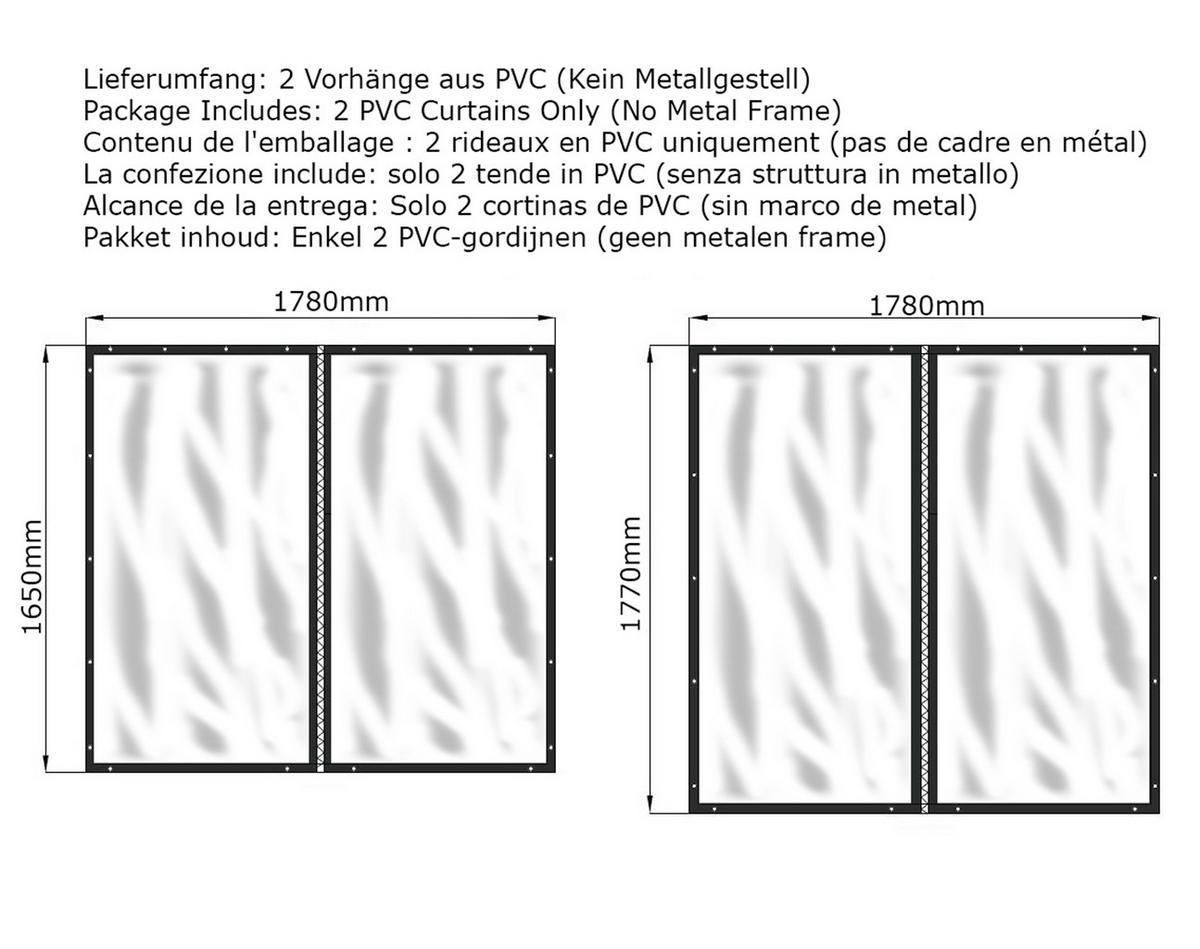 WETTERSCHUTZ Set für Kaminholzregal 185/185 cm Transparent - Transparent, Kunststoff (185/185/1cm) - QUICK STAR