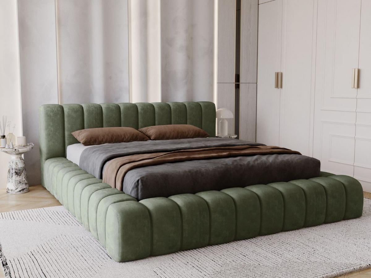 POLSTERBETT Italia 160x200 Grün - Grün, Textil (160/200cm) - Graingold