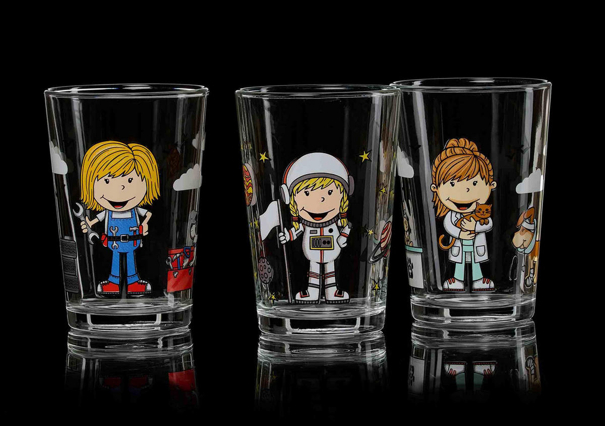 KINDERGLÄSER Berufe bunt 205 ml 9er Set - Multicolor, Glas (0.205L) - Ritzenhoff Breker