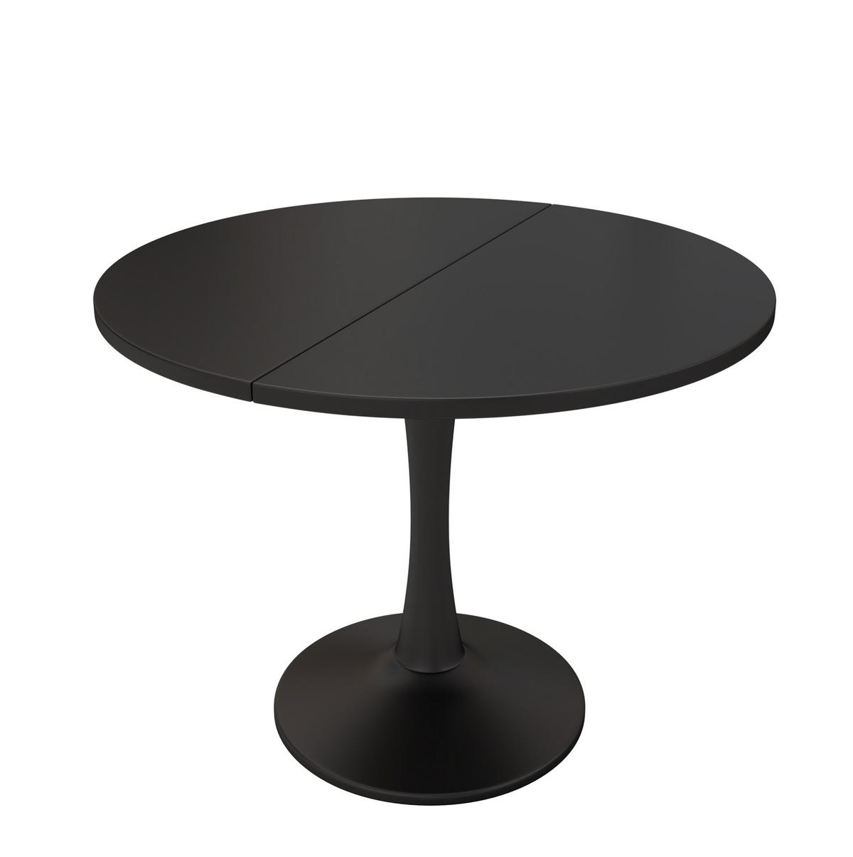 JEDILNA miza 100/140/100/75 cm raztegljiva ovalna, prostorsko varčna in moderna, MDF, Črna - črna, leseni material (140/100/75cm) - Redom