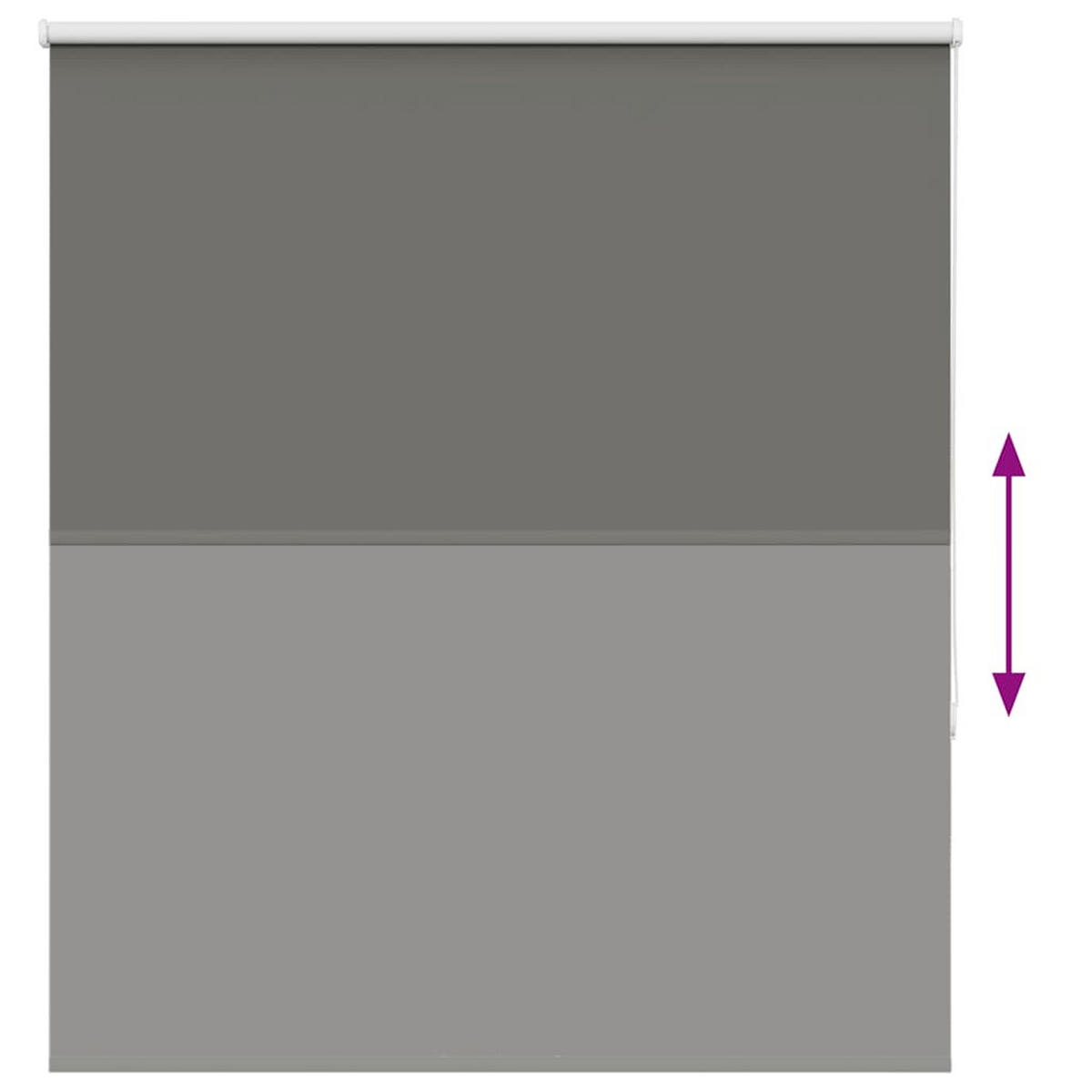 VERDUNKELUNGSROLLO 130/150 cm Stoffbreite 126,6 cm aus Polyester Grau - Grau, Textil (130/150cm) - vidaXL