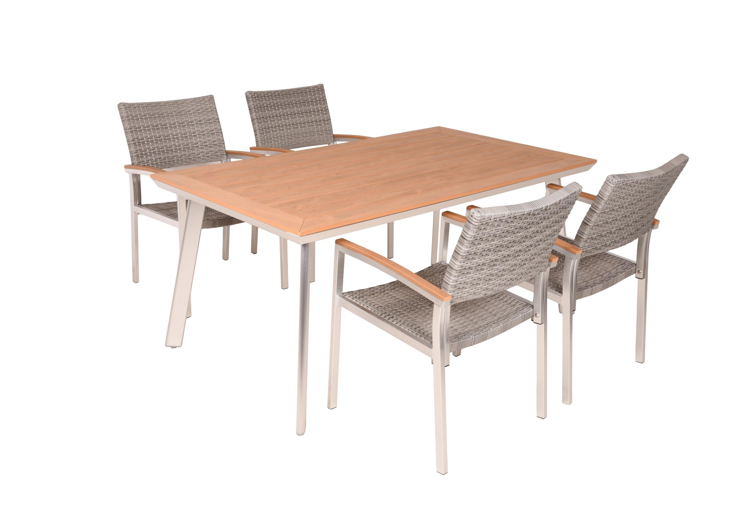 GARTEN-SITZGRUPPE Names 5-teilig Gartenmöbel-Set - Braun, Kunststoff - DELUKE