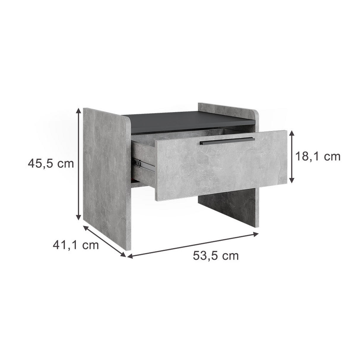 LAVICE DO JÍDELNY Roman Beton/antracit - šedá, kompozitní dřevo (53.5/45.5/41.1cm) - Vicco