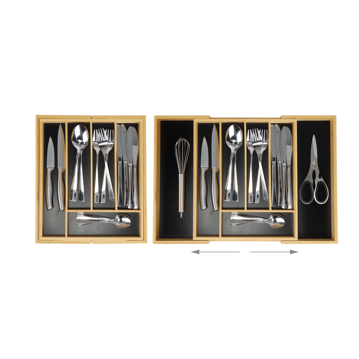 BESTECKKASTEN - Multicolor, Holz/Holzwerkstoff (47/5/33cm) - Relaxdays