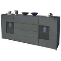 SIDEBOARD Grömitz Graphit Seidenmatt - Graphitfarben, Holzwerkstoff (166.5/75.5/35cm) - Vladon