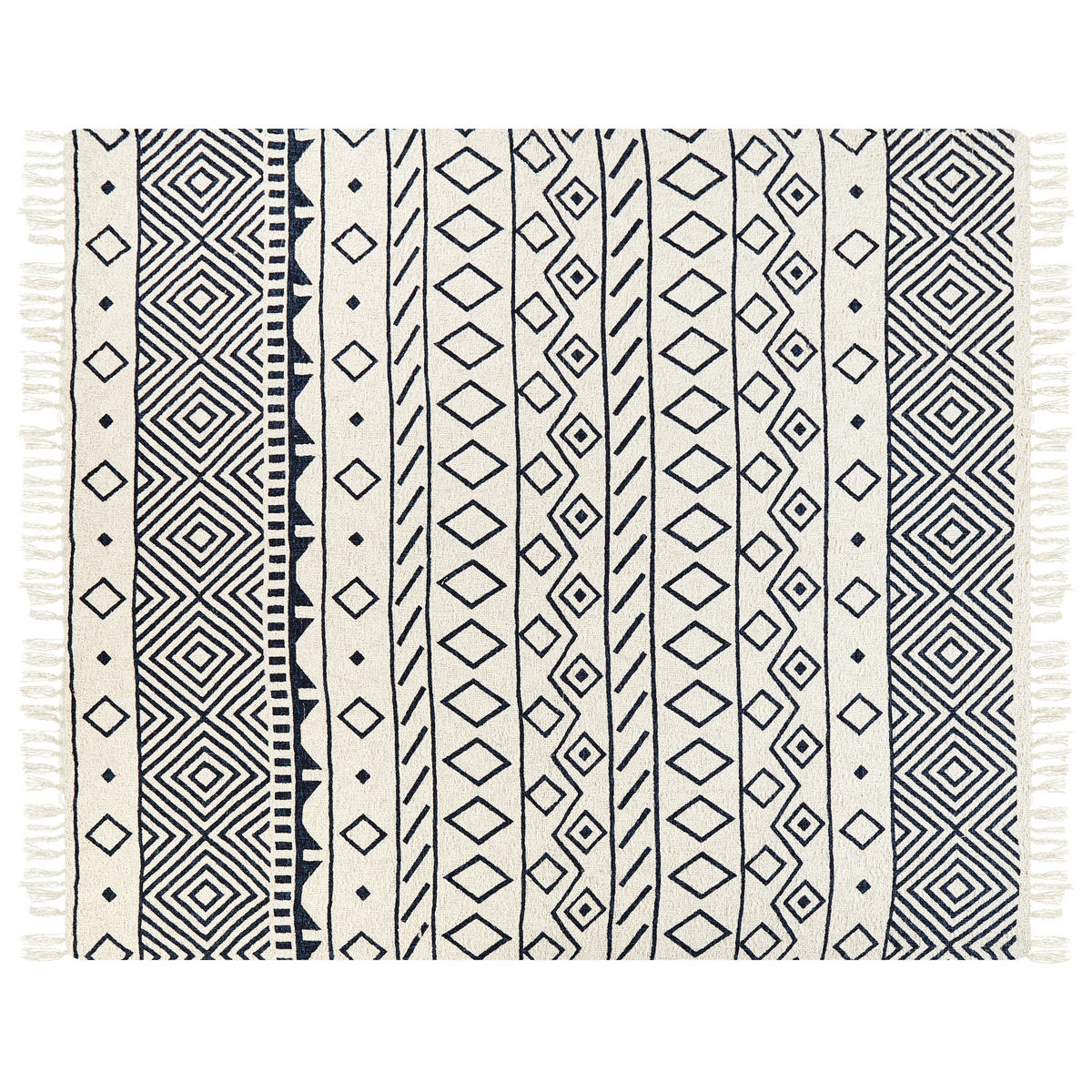 PŘIKRÝVKA Bavlna 200/220 cm Béžová Najuy - modrá/světle modrá, textil (200/220cm) - Beliani