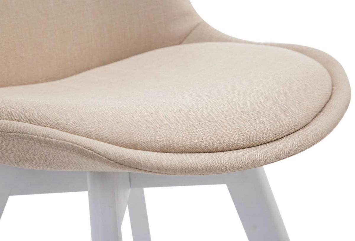 STUHL 4er Set Stoff creme - Creme/Weiß, Holz/Textil (48/84/55cm) - CLP