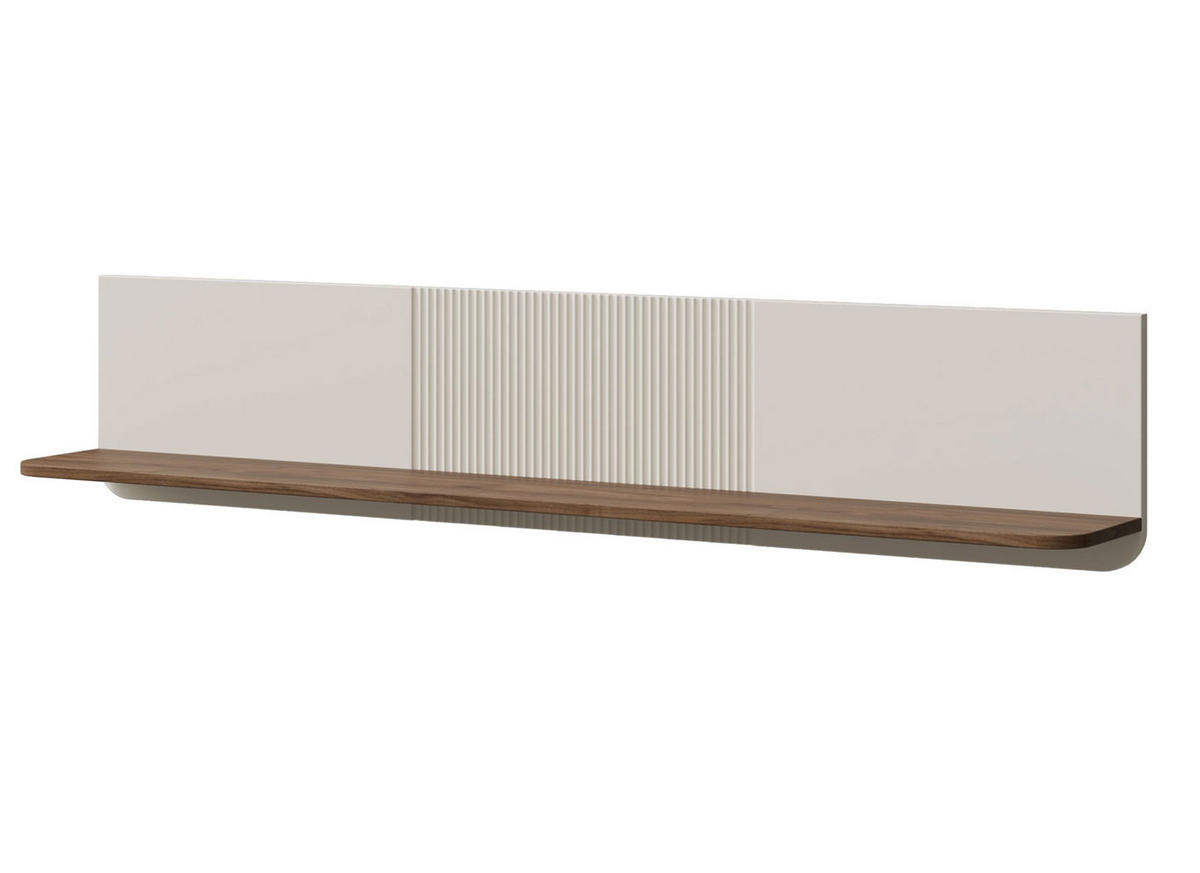 WANDREGAL Marly Kaschmir / Walnuss 150 / 22 / 30 cm - Beige/Braun, Holz/Holzwerkstoff (150/30/22cm) - Feldmann-Wohnen