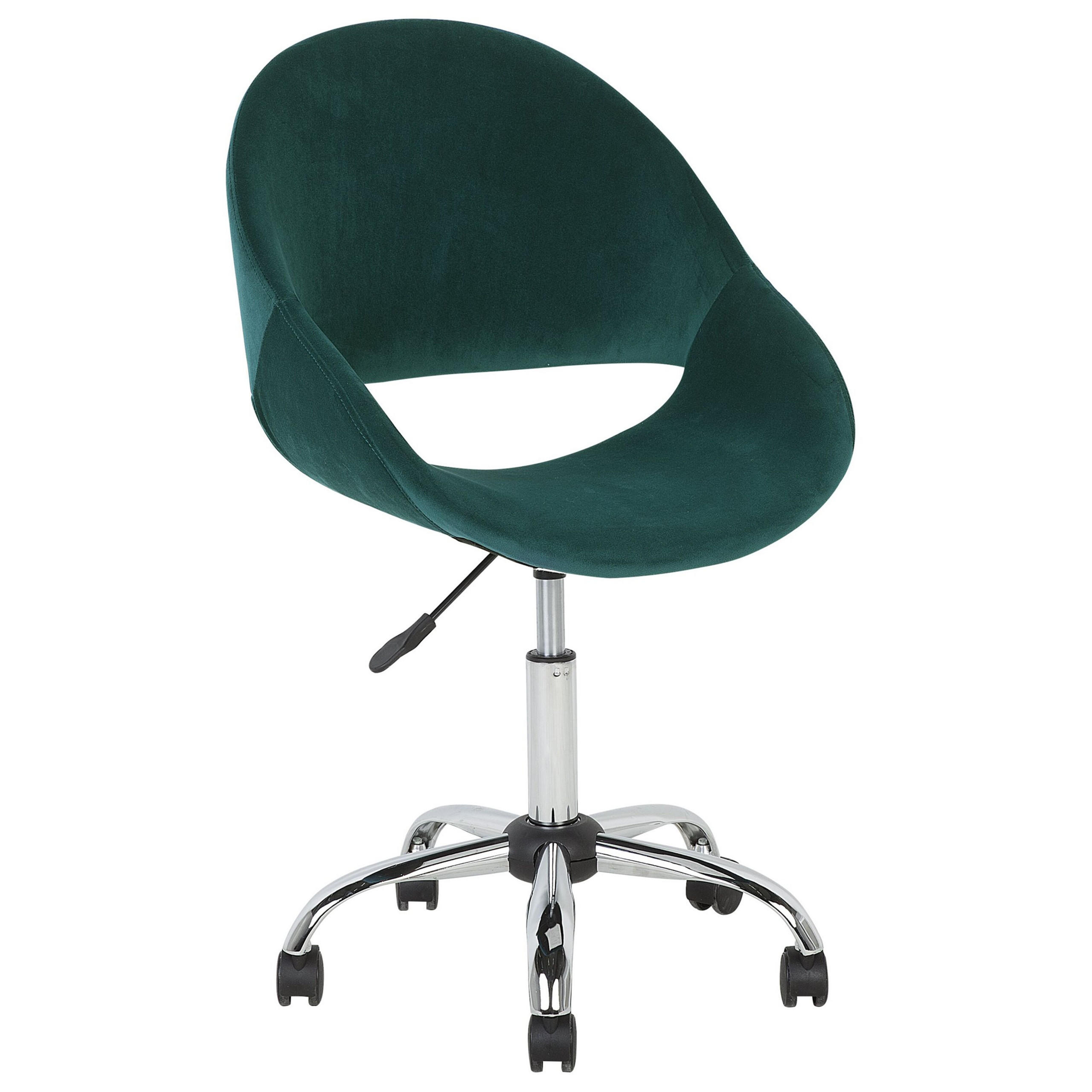 BÜROSTUHL Samtstoff Grün Selma - Grün, Textil/Metall (62/84/62cm) - Beliani