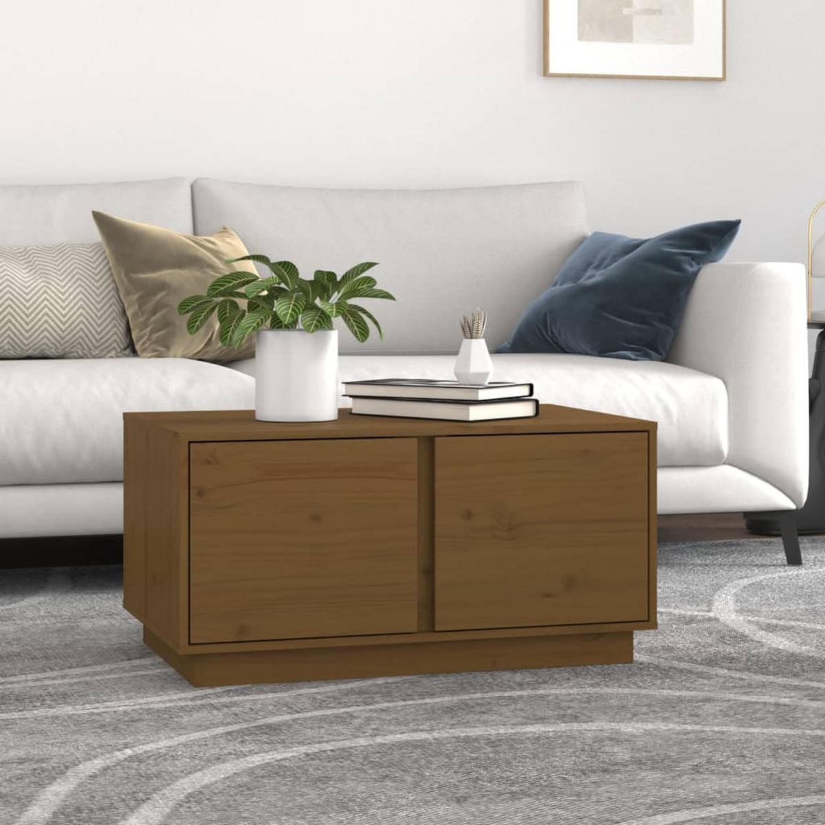 COUCHTISCH Honigbraun 80x50x40 cm Massivholz Kiefer - Braun, Holz (80/50/40cm) - furnicato