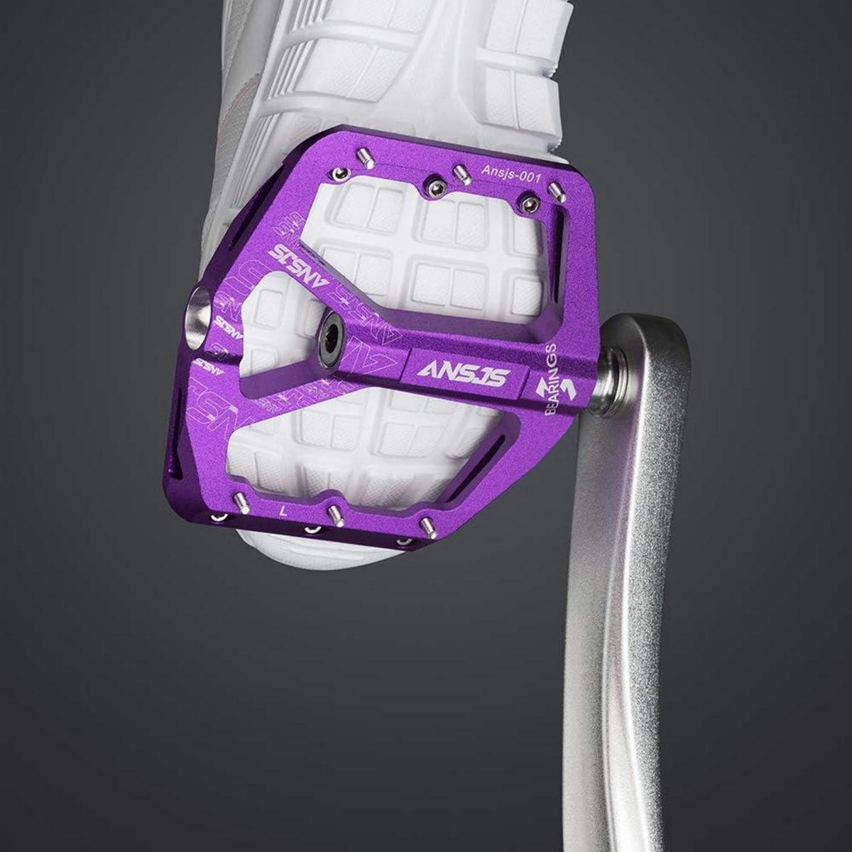FAHRRADPEDALE Rennrad Aluminium Ultraleicht Antirutsch Violett - Violett, Metall (11/1.5/12.1cm)