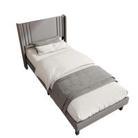POLSTERBETT 90/200 cm grau mit Kopfteil und Stauraum - Grau, Holz - SHOPENTRA