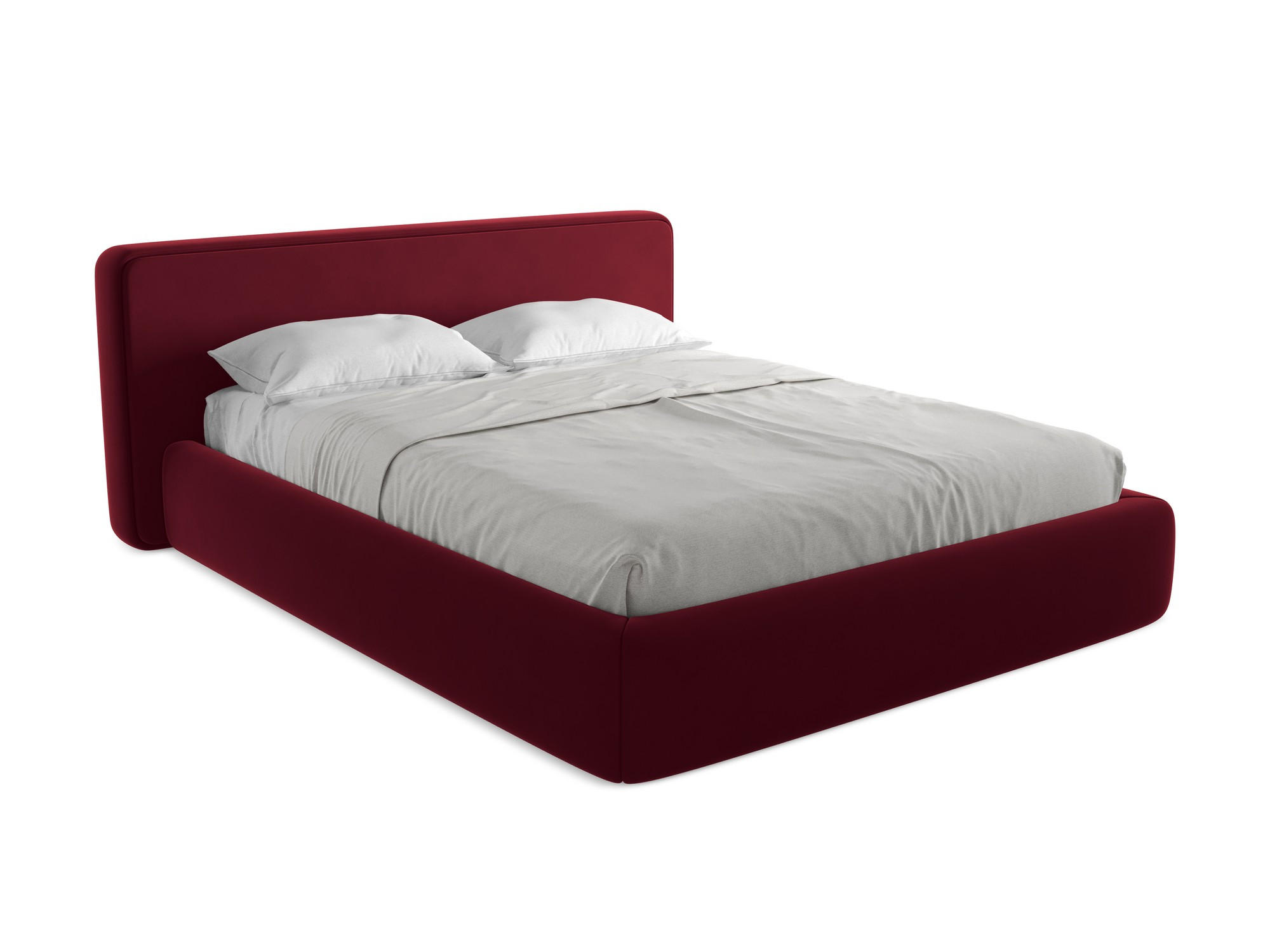 POLSTERBETT mit Bettkasten und Lattenrost 200x225 Rot - Bordeaux/Rot, Kunststoff/Textil (160/200cm) - Makamii