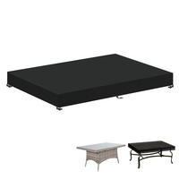 ABDECKHAUBE Gartentisch rechteckig 180 x 100 x 15 cm - Schwarz, Kunststoff (100/15/180cm)