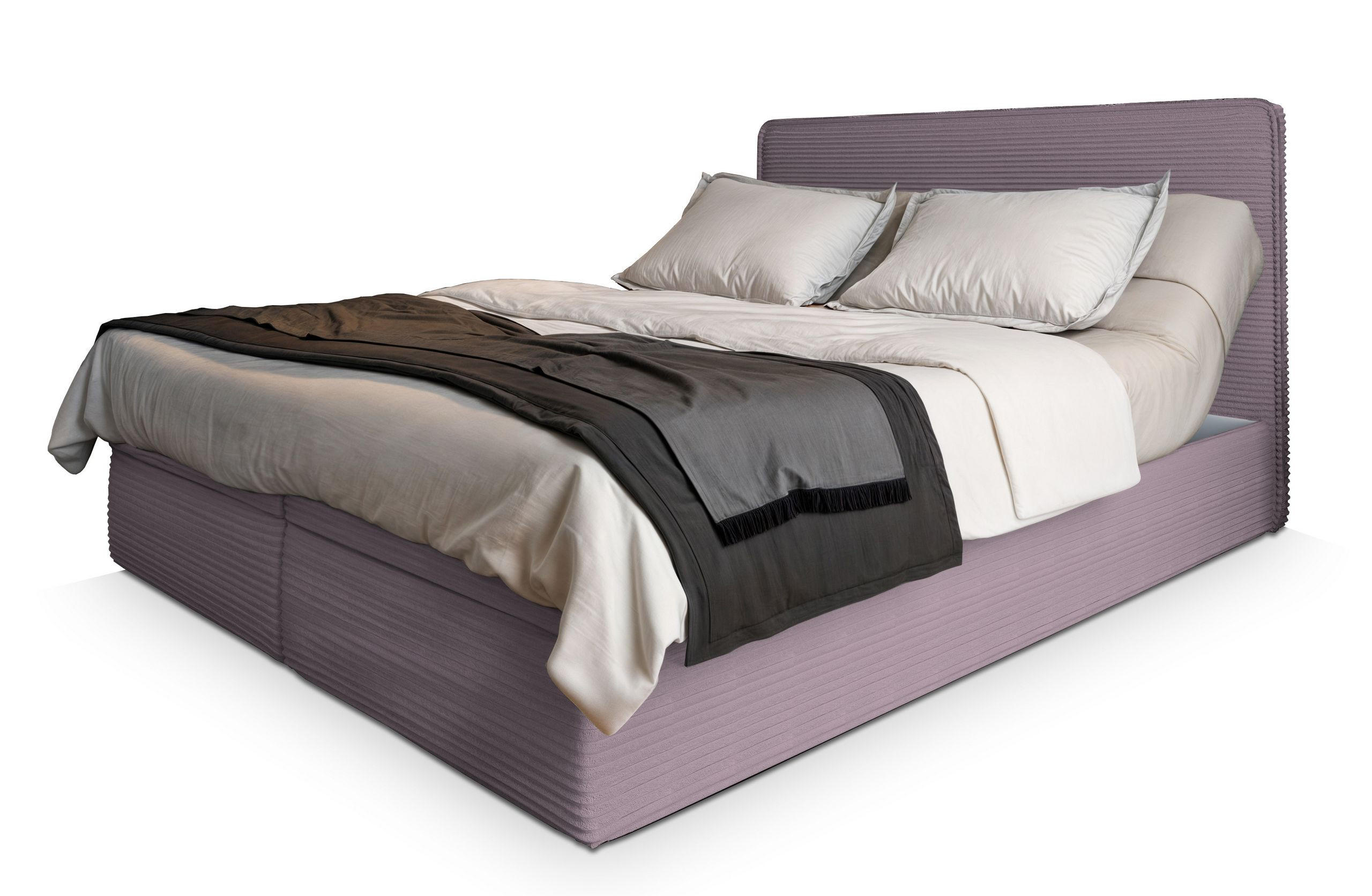 BOXBETT ASTOR 140x200 cm mit Matratze und Topper - Rosa - Rosa, Holz (140/200cm) - MASSENO