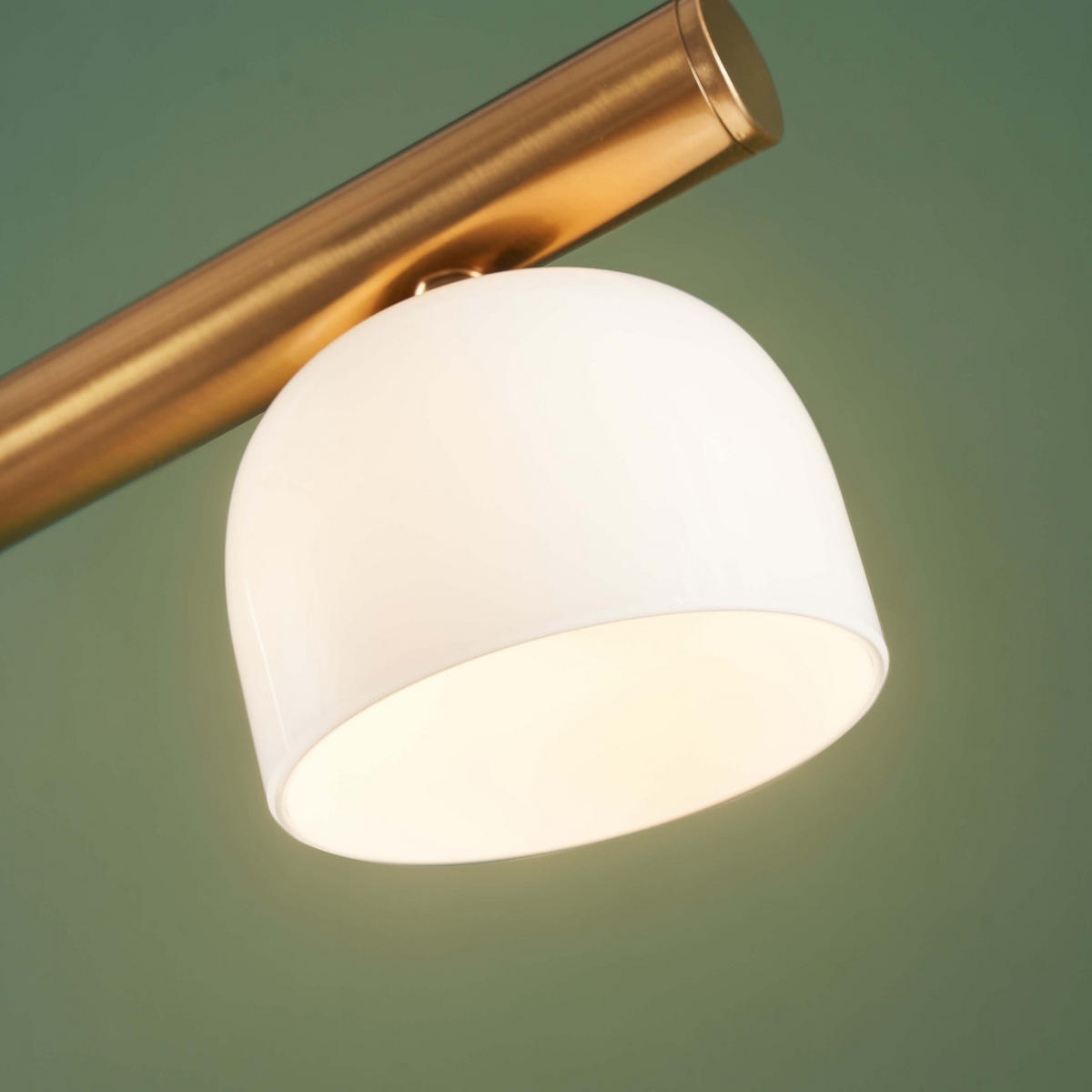 HÄNGELEUCHTE Nysséa, Messing und Weiß, 111cm - Messingfarben, Glas (150/9/10cm) - KOSILUM