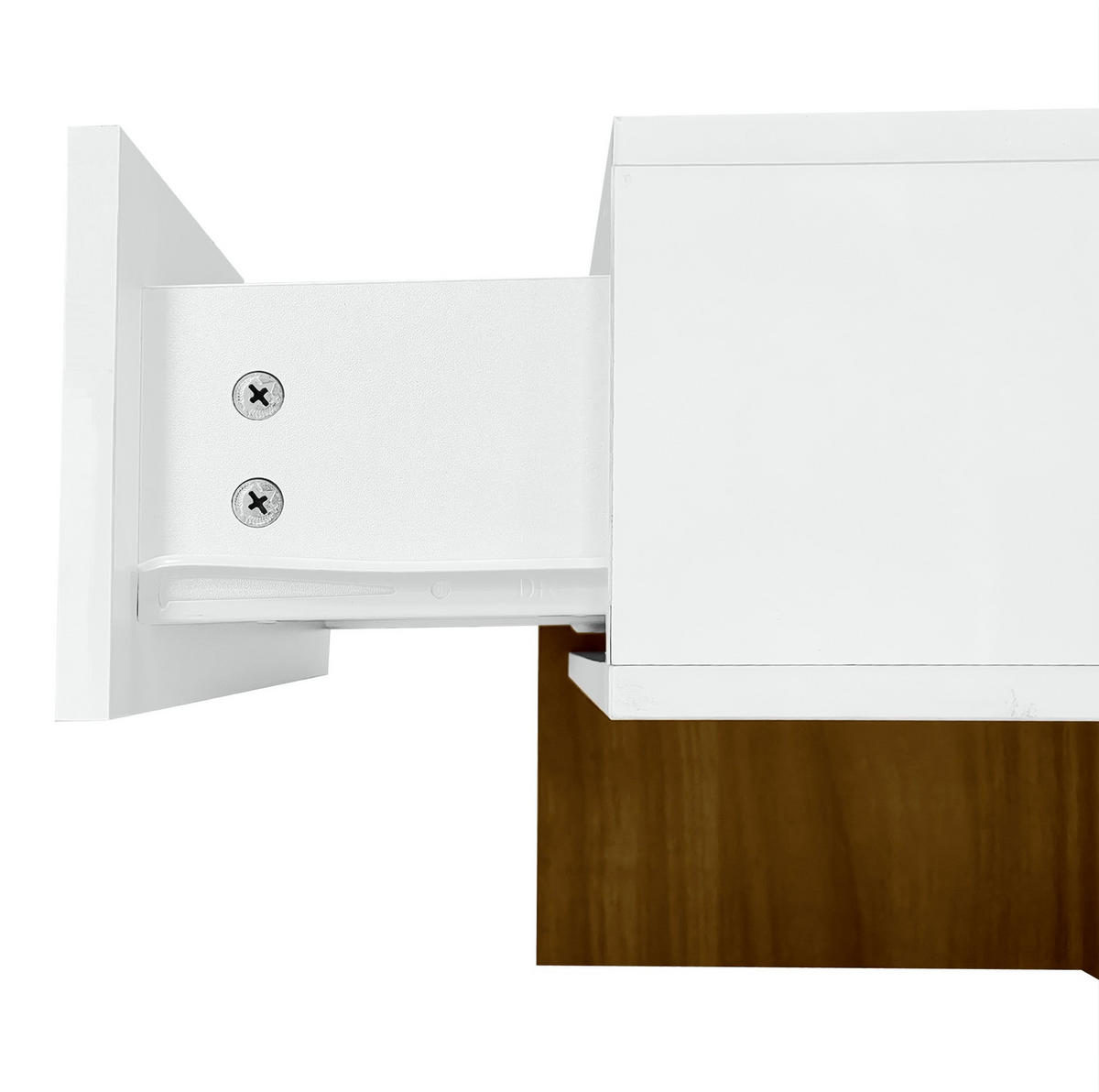 COUCHTISCH 78/78/34.8 cm Weiß und Holzfarbe aus Spanplatte mit 4 Schubladen und Hochglanzoberfläche - Weiß, Holzwerkstoff (78/78/34.8cm) - OKMYHOME