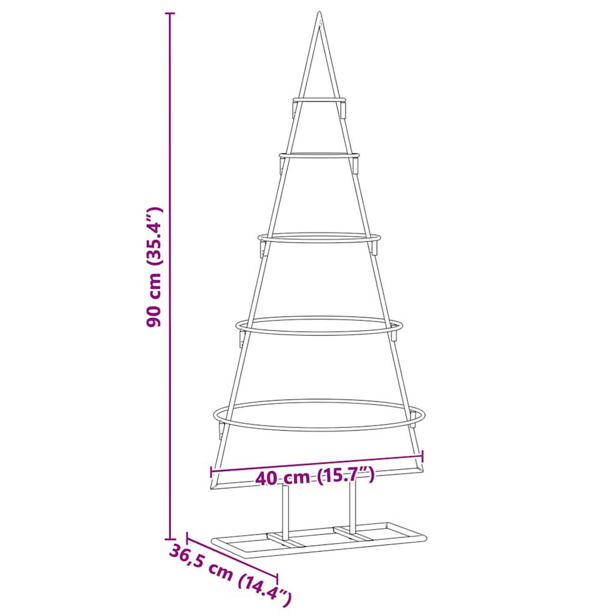 WEIHNACHTSBAUM Metall Gold 90 Cm Pulverbeschichteter Stahl - Goldfarben, Metall (90cm) - vidaXL