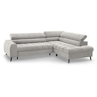 ECKSCHLAFSOFA Vinni Cappuccino, Chenille-Stoff, rechts - Cappuccino, Textil (265/205cm) - Beautysofa