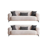 SITZGARNITUR Merida, Beige Stellvariante 2+2 - Beige, Holzwerkstoff/Kunststoff (184/87/95cm)