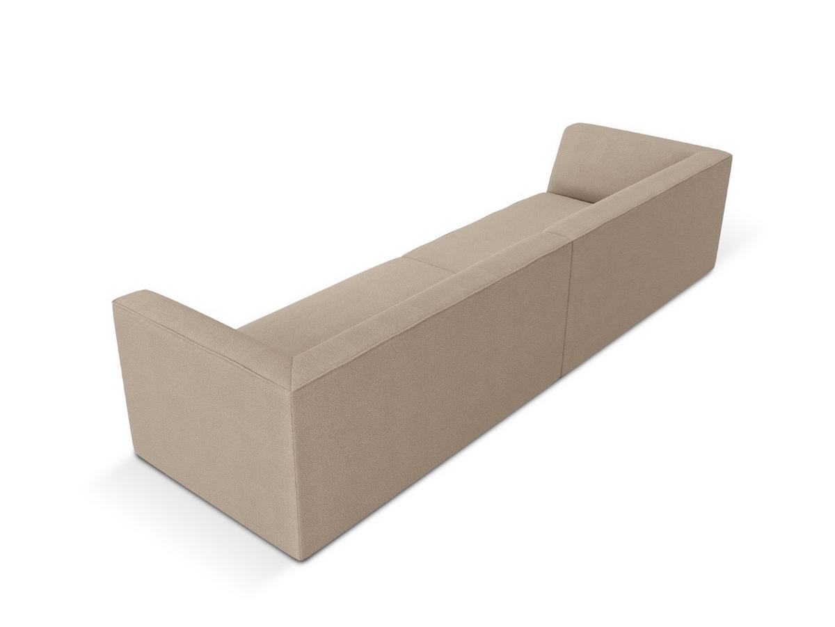 SOFA Ruby aus strukturiertem Stoff dunkelbeige 4 Sitzplätze - Sandfarben/Beige, Textil (302/69/93cm) - Micadoni