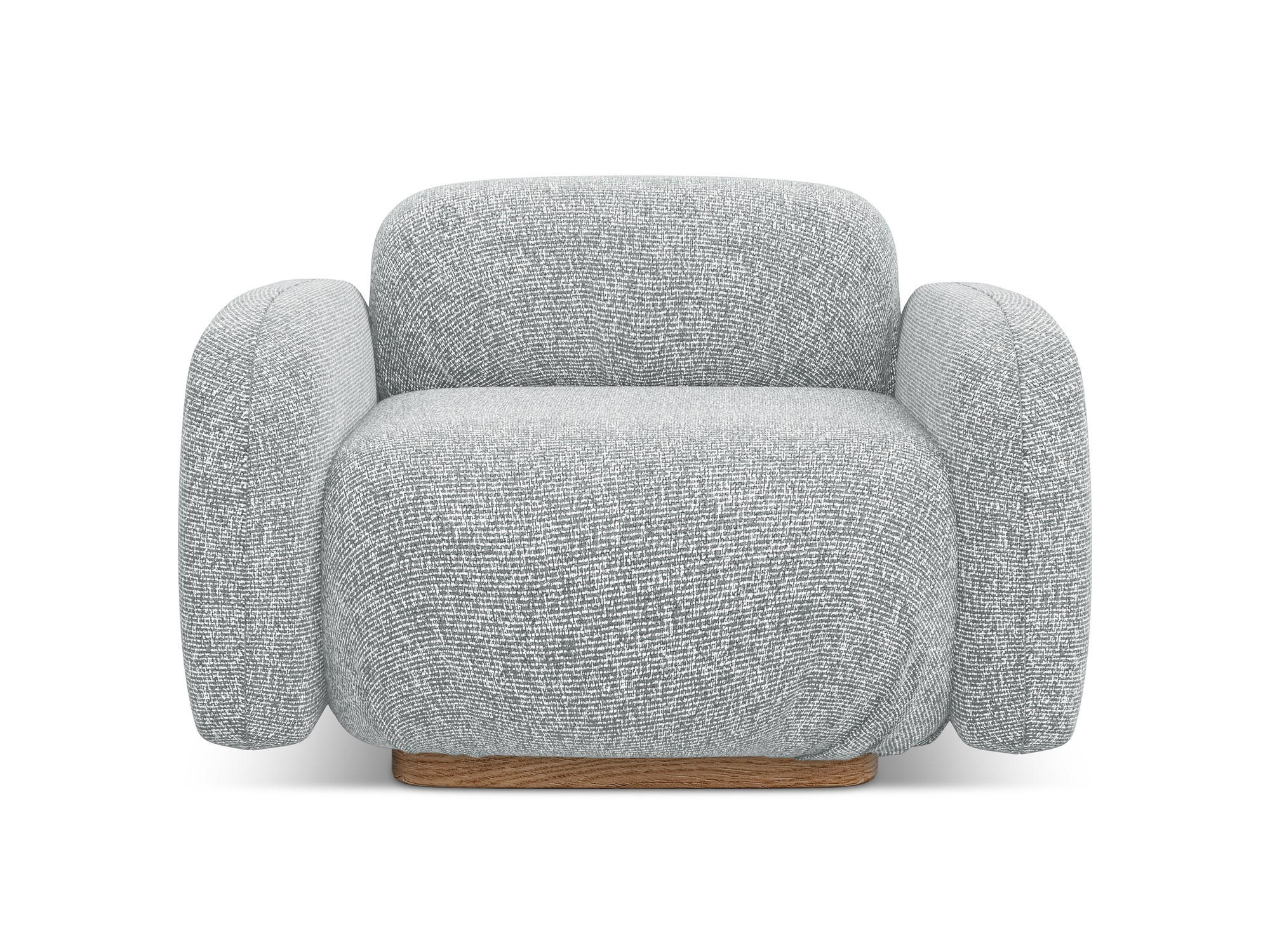 SESSEL Strukturstoff Stoff Grau - Hellgrau/Braun, Holz/Textil (110/73/95cm) - Makamii