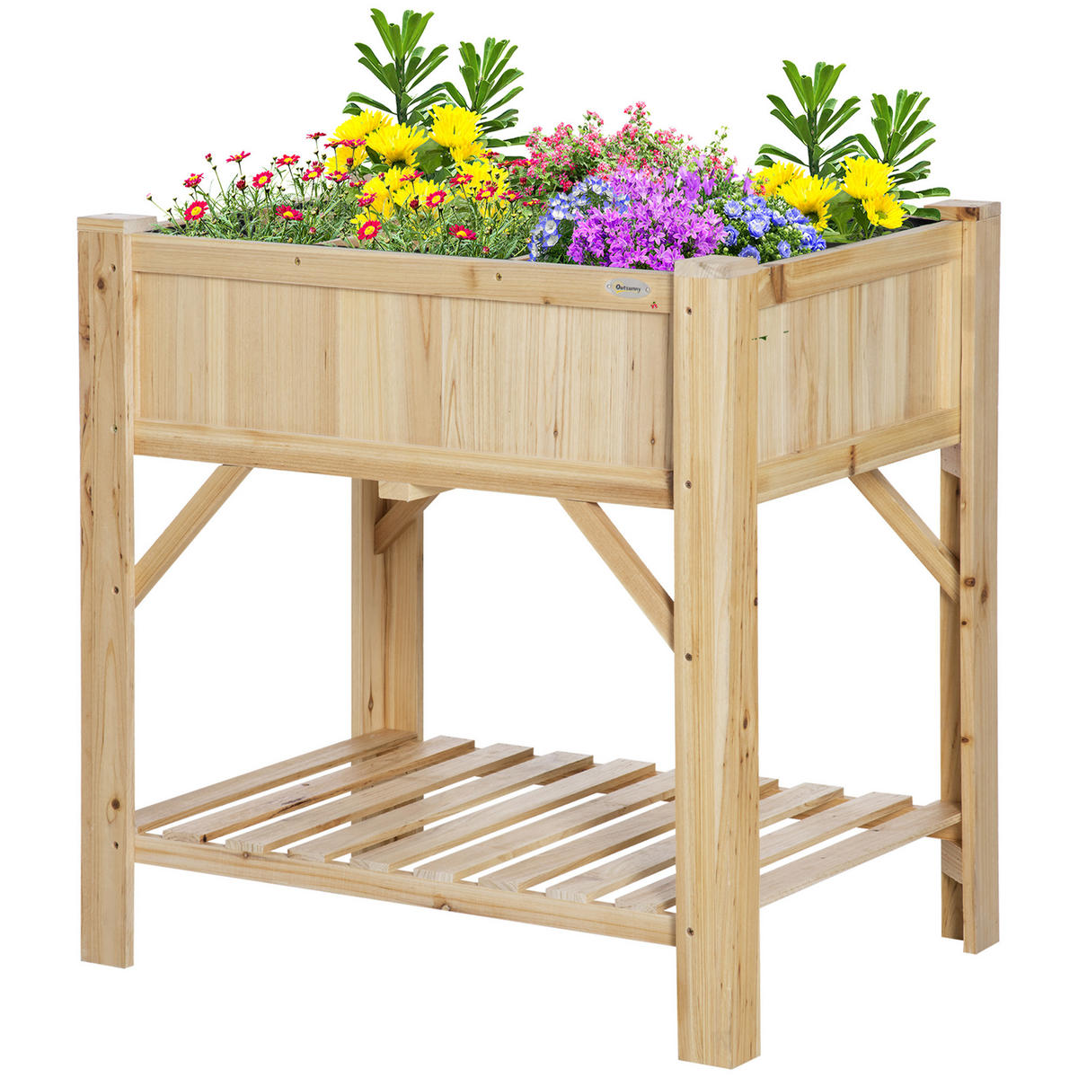 HOCHBEET, Gemüsebeet mit 6 Fächern, 78,5 x 58 x 81 cm - Multicolor, Holzwerkstoff (78.5/81/58cm) - FORIOUS