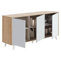 KOMMODE Eiche, Weiß 39.6/153.9/72 cm - Braun, Holzwerkstoff (154/72/40cm) - DMORA