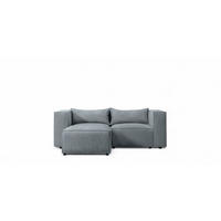ECKSOFA Nevio Xs - Blaugrau, Holzwerkstoff/Textil (185/210cm) - Fun Möbel