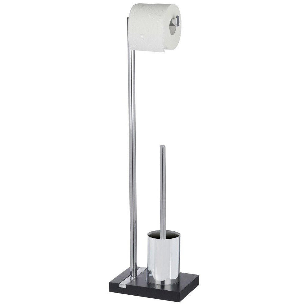 Wenko Stand-Wc-Garnitur Schwarz 20x74x15 cm