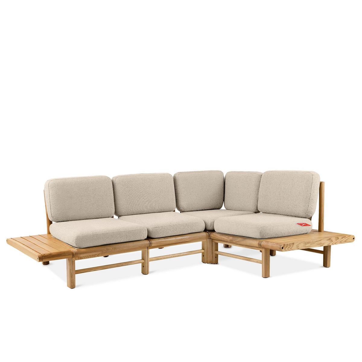LOUNGESOFA ATREDA rechts - Creme, Holz/Textil (245/74/175cm) - KONSIMO®