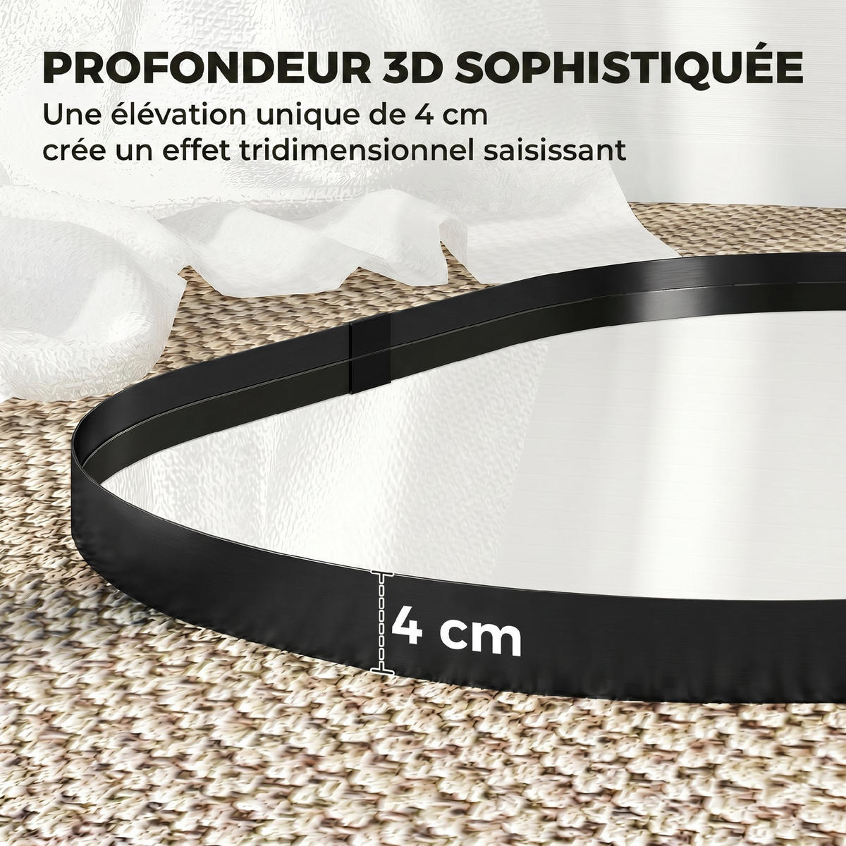 WANDSPIEGEL Schwarz 60/90 cm - Schwarz, Metall (60/90/4cm) - PANGIVO