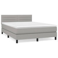BOXSPRINGBETT 140/200 Cm Grau Gewebe - Grau, Textil (144/203cm) - vidaXL