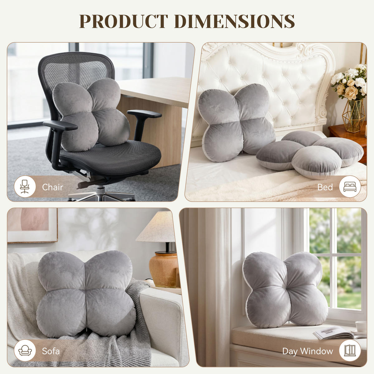 STÜTZKISSEN für Seitenschläfer 4290 - Grau, Textil (65/25cm) - Vercart