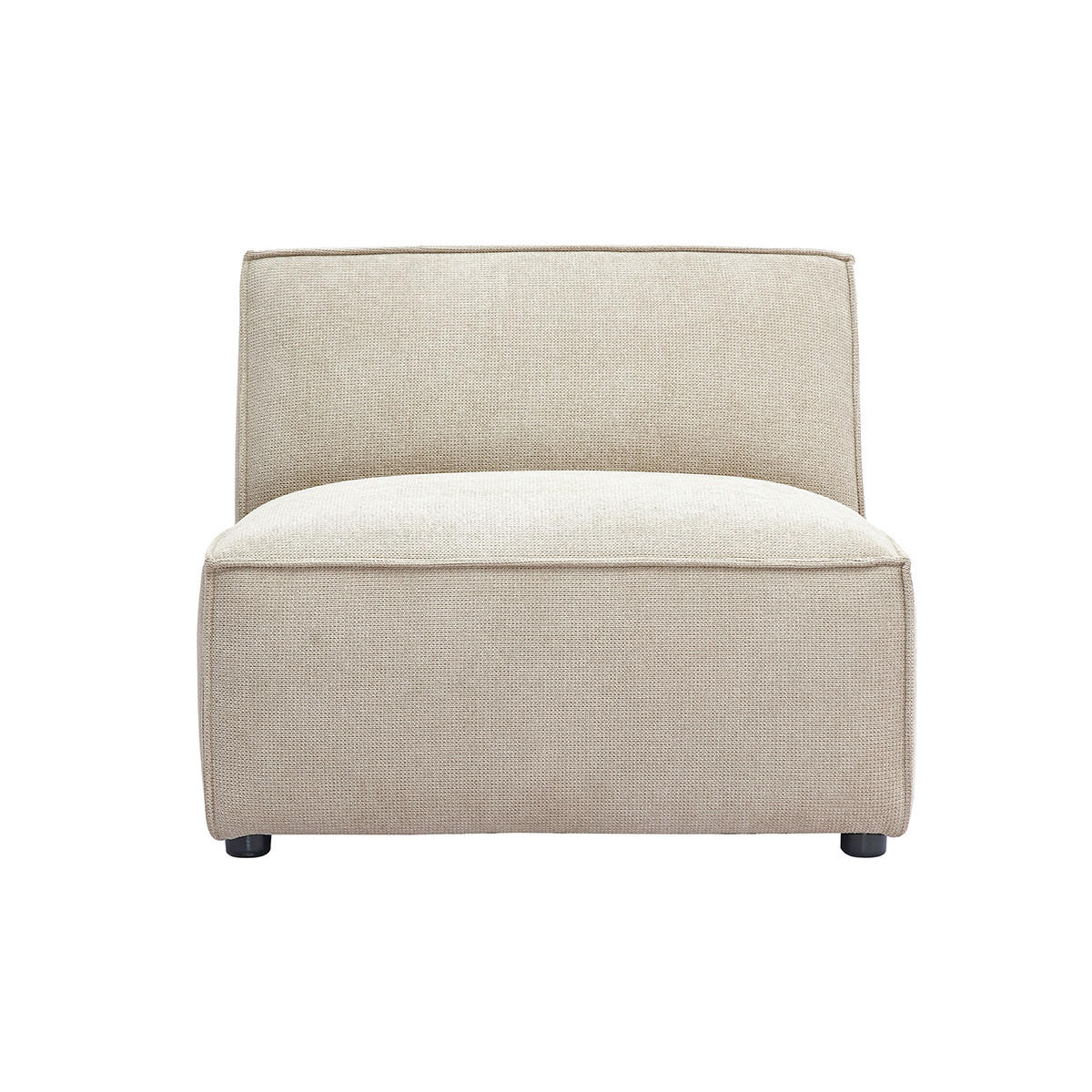 MODUL Rechts Beige Samt-Effekt SPLIT - Beige, Textil (101/70.5/83cm) - Miliboo