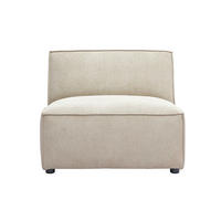 MODUL Rechts Beige Samt-Effekt SPLIT - Beige, Textil (101/70.5/83cm) - Miliboo