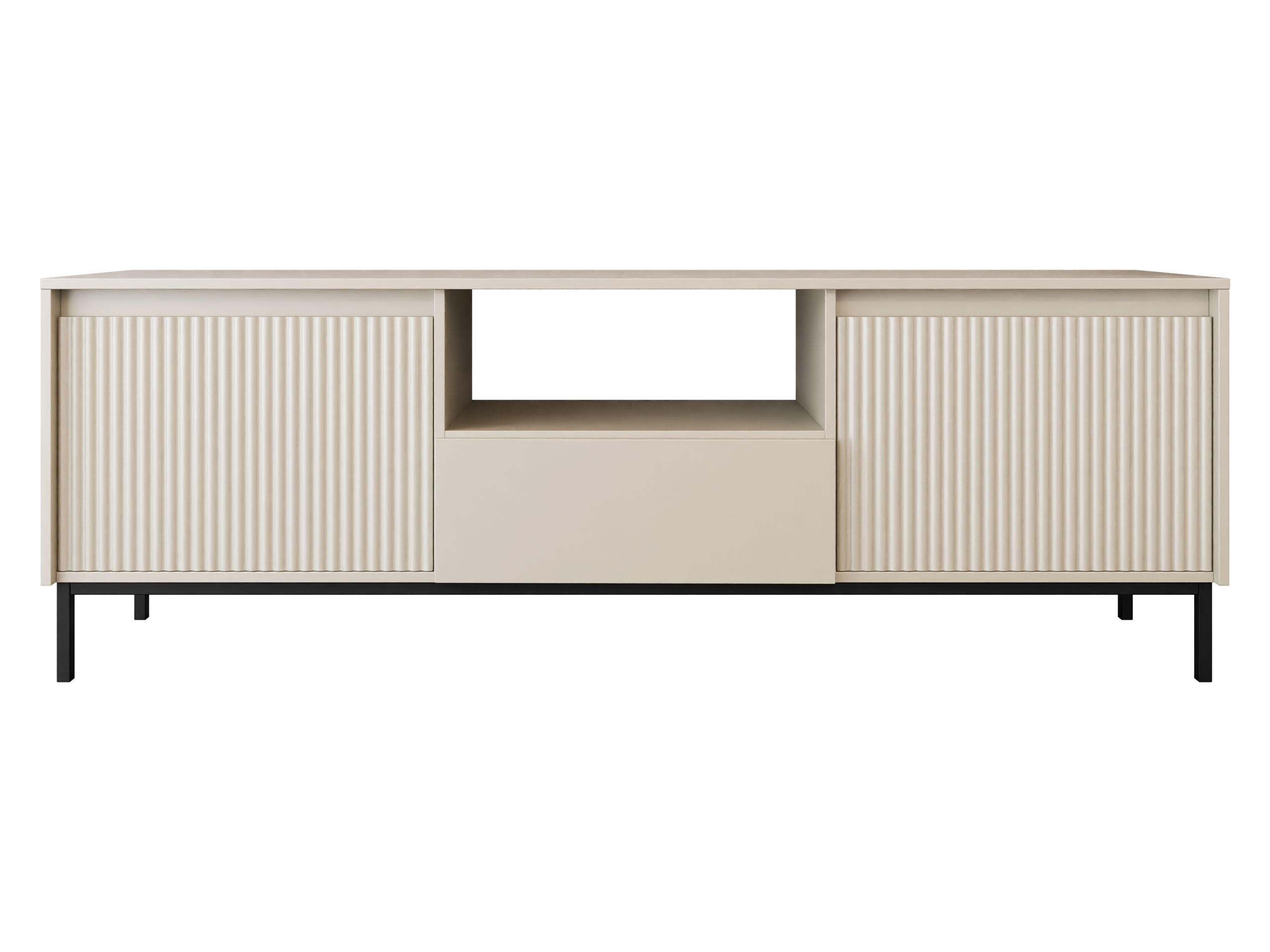 TV-ELEMENT Ozmi 2K1SZ - Kaschmir/Schwarz, Holzwerkstoff/Metall (174/55/40cm) - MIRJAN24